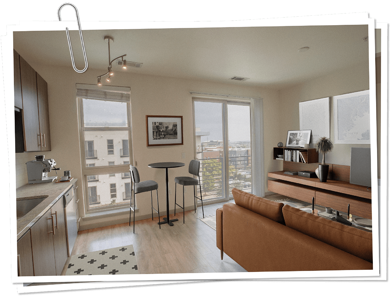 polaroids stack of pictures from line 28 lohi denver apartments